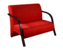 Ver imagem 2 de Kit 3 Poltronas Decorativa Sevilha Braço Madeira Confortável Sala Suede Vermelho