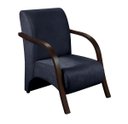Ver imagem 1 de Poltrona Decorativa 1 Lugar Sevilha Braço Pé Madeira Confortável para Sala TV Espera Suede Azul