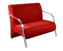 Ver imagem 1 de Poltrona Decorativa 2 Lugares Sevilha Braço Pé Alumínio Confortável para Sala Espera Suede Vermelho
