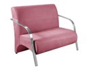 Ver imagem 2 de Kit 3 Poltronas Decorativa Sevilha Braço Alumínio Confortável Sala Suede Rosê