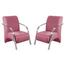 Ver imagem 3 de Kit 3 Poltronas Decorativa Sevilha Braço Alumínio Confortável Sala Suede Rosê
