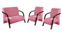 Ver imagem 1 de Kit 3 Poltronas Decorativa Sevilha Braço Madeira Confortável Sala Suede Rosê