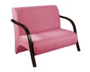 Ver imagem 2 de Kit 3 Poltronas Decorativa Sevilha Braço Madeira Confortável Sala Suede Rosê