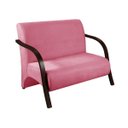 Ver imagem 2 de Kit 3 Poltronas Decorativa Sevilha Braço Madeira Confortável Sala Suede Rosê