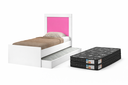Ver imagem 4 de Bicama Bibox Luara Solteiro com Auxiliar para Dormitório com 02 Colchões D23:Branco/Rosa