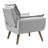 Poltrona Opala Conforto Decorativa em Veludo com Pés Palito - Cinza - 5