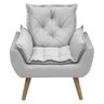 Poltrona Opala Conforto Decorativa em Veludo com Pés Palito - Cinza - 1