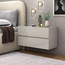 Ver imagem 2 de Kit Mesas de Cabeceira com 2 Gavetas Moderna Suspensas de Parede para Quarto Cama de Casal Eros 60