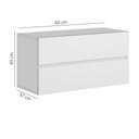 Ver imagem 6 de Kit Mesas de Cabeceira com 2 Gavetas Moderna Suspensas de Parede para Quarto Cama de Casal Eros 60
