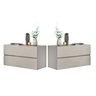 Kit Mesas de Cabeceira com 2 Gavetas Moderna Suspensas de Parede para Quarto Cama de Casal Eros 60 - 2