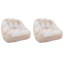 Ver imagem 1 de Kit 02 Poltrona Paloma Escritório Sala Pé Plástico Suede Bege Rosado e Suede Branco - Dominic Decor