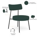 Ver imagem 4 de Poltrona Decorativa Para Sala De Estar Base Fixa Londres L02 Linho Verde Musgo - Lyam Lyam Decor