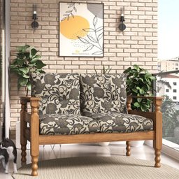 Namoradeira 2 Lugares Madeira Maciça Liz Multimóveis Cr7002.t64 Imbuia/floral - 1