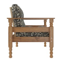 Namoradeira 2 Lugares Madeira Maciça Liz Multimóveis Cr7002.t64 Imbuia/floral - 4