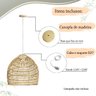 2 Pendente de Fibra Natural em Rattan E27 Cesto Nat71 - 7