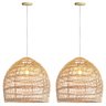 2 Pendente de Fibra Natural em Rattan E27 Cesto Nat71 - 1