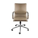 Ver imagem 2 de Cadeira Giratória Baixa Office Soft em Pu Caramelo Base Rodízio Cromado