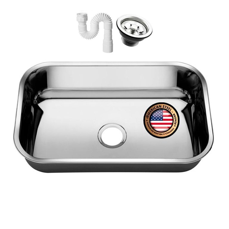 Cuba Aço Inox American Steel N 2 56x34x14 com Válvula
