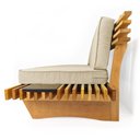 Ver imagem 3 de Sofá 2 Lugares Xangai Madeira Nobre Bege Sala Moderna