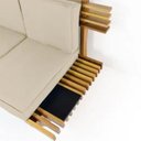 Ver imagem 2 de Sofá 2 Lugares Xangai Madeira Nobre Bege Sala Moderna