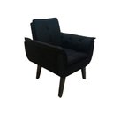 Ver imagem 1 de Poltrona Decorativa Opala Plus para Sala de Estar Quarto Escritório - Preto .