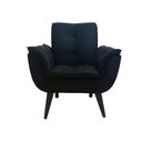Ver imagem 2 de Poltrona Decorativa Opala Plus para Sala de Estar Quarto Escritório - Preto .