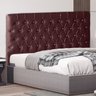 Cabeceira de Cama Box Paris Casal 140 Cm Botão Strass Suede Vinho Eli Móveis - 2