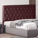 Ver imagem 2 de Cabeceira de Cama Box Paris Casal 140 Cm Botão Strass Suede Vinho Eli Móveis