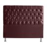 Cabeceira de Cama Box Paris Casal 140 Cm Botão Strass Suede Vinho Eli Móveis - 1