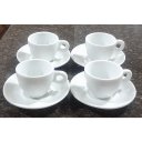 Ver imagem 2 de Kit Jogo 4 Xícaras Café 80ml Cônica com Pires - Porcelana Branca (2)
