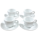 Ver imagem 1 de Kit Jogo 4 Xícaras Café 80ml Cônica com Pires - Porcelana Branca (2)