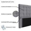 Ver imagem 3 de Cabeceira Cama Box Casal 140 Cm Verona Linho S04 Cor Cinza