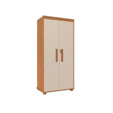 Armário Multiuso 2 Portas com Chave Atenas Cinamomo/off White