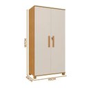 Ver imagem 2 de Armário Multiuso 2 Portas com Chave Atenas Cinamomo/off White