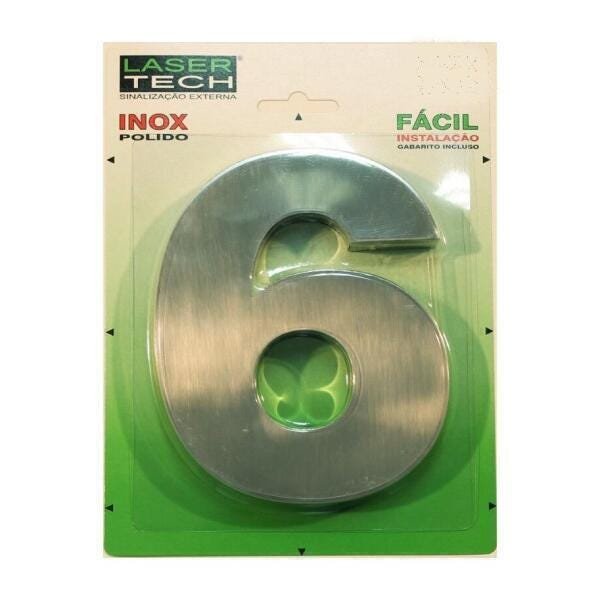 Número Inox algarismo para Fachada 12 cm (Nº 6) - 1