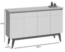 Ver imagem 4 de Buffet Classic Imcal 66411 Off-white 4 Portas Pé de Madeira