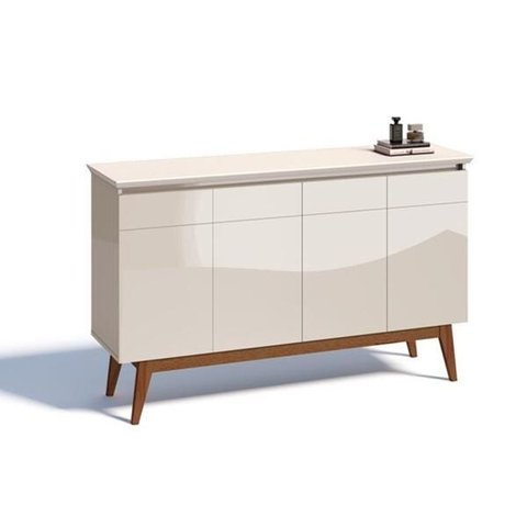 Buffet Classic Imcal 66411 Off-white 4 Portas Pé de Madeira