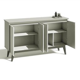Buffet Classic Imcal 66411 Off-White 4 Portas Pé de Madeira - 5