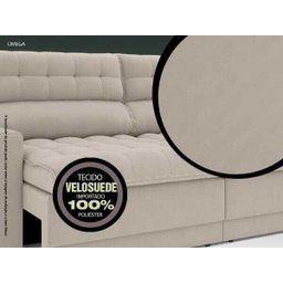Sofá Omega 2,30M Assento Retrátil e Reclinável Velosuede - Netsofás - 7