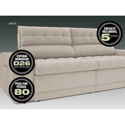 Sofá Omega 2,30M Assento Retrátil e Reclinável Velosuede - Netsofás - 3