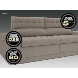 Sofá Omega 2,30M Assento Retrátil e Reclinável Velosuede Netsofás - 5