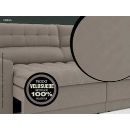 Sofá Omega 2,30M Assento Retrátil e Reclinável Velosuede Netsofás - 7