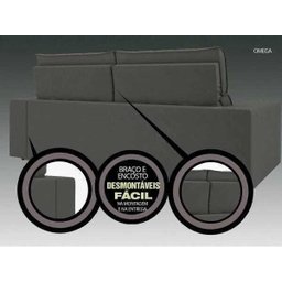 Sofá Omega 2,30M Assento Retrátil e Reclinável Velosuede Netsofás - 5