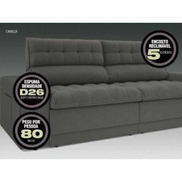 Sofá Omega 2,30M Assento Retrátil e Reclinável Velosuede Netsofás - 4
