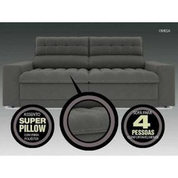 Sofá Omega 2,30M Assento Retrátil e Reclinável Velosuede Netsofás - 3