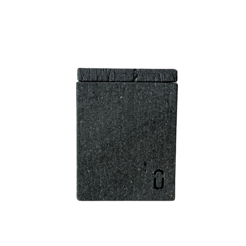 Pote Organize com Tampa Mármore Travertino Nero Vintage 11x9cm