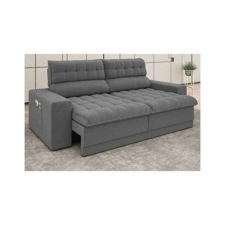 Sofá Omega 2,30M Assento Retrátil e Reclinável Velosuede Netsofás