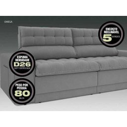 Sofá Omega 2,30M Assento Retrátil e Reclinável Velosuede Netsofás - 4