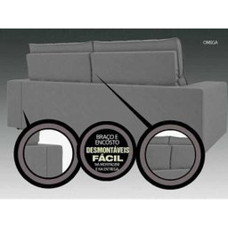 Sofá Omega 2,30M Assento Retrátil e Reclinável Velosuede Netsofás - 5