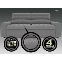 Sofá Omega 2,30M Assento Retrátil e Reclinável Velosuede Netsofás - 3